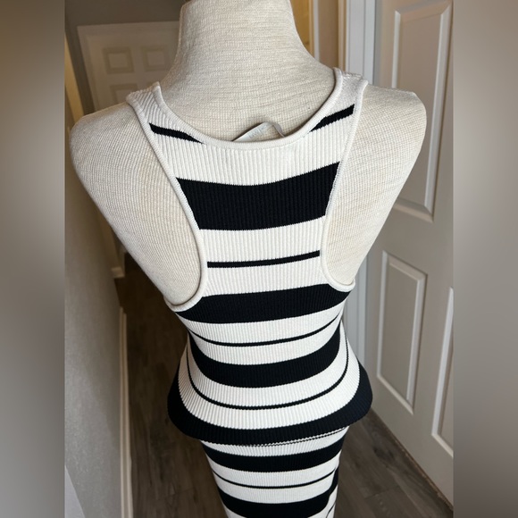 Jason Wu Striped Silk Blend Knit Bodycon Midi Dress, L - Picture 4 of 9